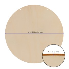 KEILEOHO 10 PCS 12 Inch Wood Circles Rounds with Holes, Unfinished Wood Rounds, Blank Round Wood Circles for Ornaments, Wooden Plaque Disc Cutouts for DIY Projects, Coasters, Wood Burning, Decor