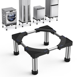 Mini Fridge Stand with 4 Strong Feet Washing Machine Stand Base Adjustable Universal Stand Base for Portable Refrigerator Dryer Stand Laundry Pedestal Appliance 7.9"-9.1" Height(Black)45-65 cm