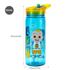 Zawadi Global Cocomelon 580ml Water Bottle for Kids School Drinks Bottle Made of Durable Ecozen Reusable BPA Free