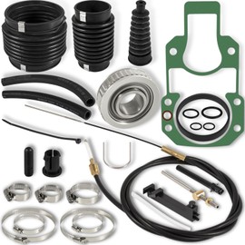 Transom Bellows Repair Reseal Kit & Lower Shift Cable For Mercruiser Alpha One Gen 1 w/Gimbal Bearing, R, MR, Alpha One 1983-1990, Replaces # 30-803097T1, 865436A02