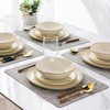 AmorArc Ceramic Dinnerware Sets,Handmade Reactive Glaze Stoneware Plates and Bowls