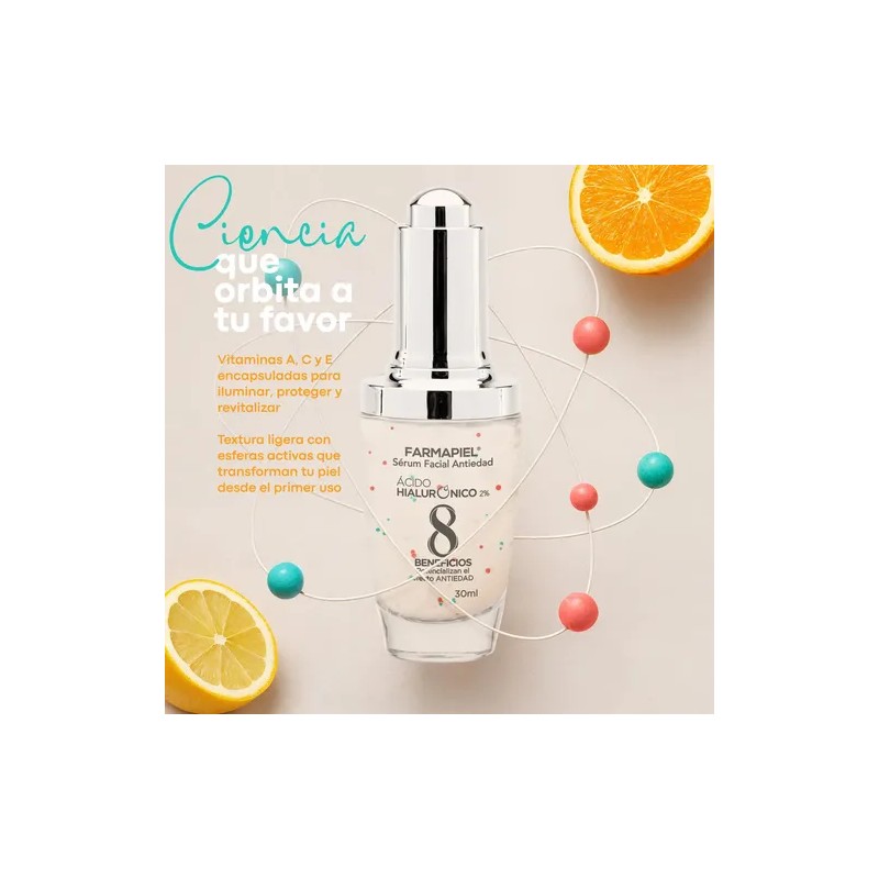 Sérum Facial Farmapiel con Ácido Hialurónico y Vitaminas C, E
