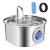 ZEKIRY Cat Water Fountain Stainless Steel, 3.2L/108oz Automatic Pet Water