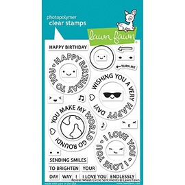 Lawn Fawn Reveal Wheel Circle Sentiments 4"x6" Clear Stamp Set (LF2225)