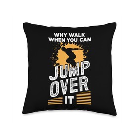 Parkour kit for adults why walk you can jump freerunning Throw Pillow