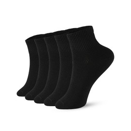 FGZ Womens Socks Thin Ankle Socks Soft Cotton Lightweight Breathable 5 Pair,Size5-9,Black