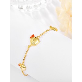Palpitate Chicken Chick Gifts Chicken Bracelets 925 Sterling Silver Bracelet Cute Funny Animal Jewelry Gift for Women Birthday