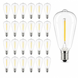 Abeja 25 Pack ST38 LED Replacement Bulbs, E12 0.6W Shatterproof Bulbs