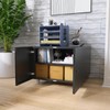 STEELIST Small Space Printer Stand with Doors, Metal Fax Machine