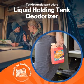 Walex Citra-Fresh Liquid Holding Tank Treatment for RV, Camper & Marine - Black Water Tank Deodorizer for Rapid Breakdown of Waste & Toilet Paper, Biocide-Free, Septic Tank Safe, 64oz