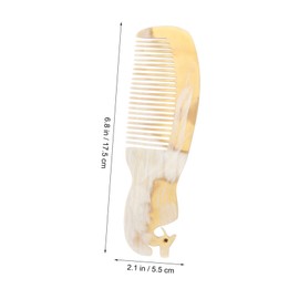 Gatuida Phoenix-Style Ox Horn Scraping Massage Comb Set of 2 Natural Anti-Static Acupuncture Massagers for Scalp Treatment and Relaxation Random Color