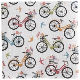 Boston International IHR 3-Ply Cocktail/Beverage Paper Napkins, 5" x 5", Enjoy the Ride, 20-Count