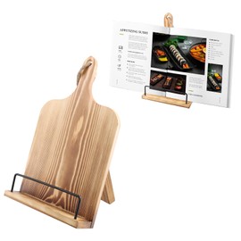 Recipe Book Stand Holder, Cookbook Stands for Kithchen, Wooden Cook Book Display Stand - 8.9 * 14.5IN