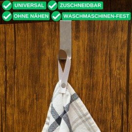 12 Pack 180 x 12mm Loops in White with Pin Button Closure, Hanger Loops for Tea Towel, Bath Towel, Cloth, Decoration, Camping Accessories