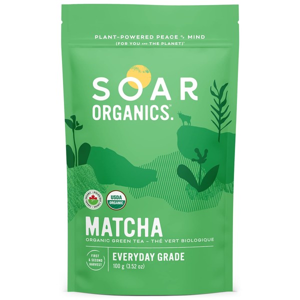 Soar Organics - Organic Japanese Matcha Green Tea Powder - Everyday Grade - First & Second Harvest Blend (100 g)