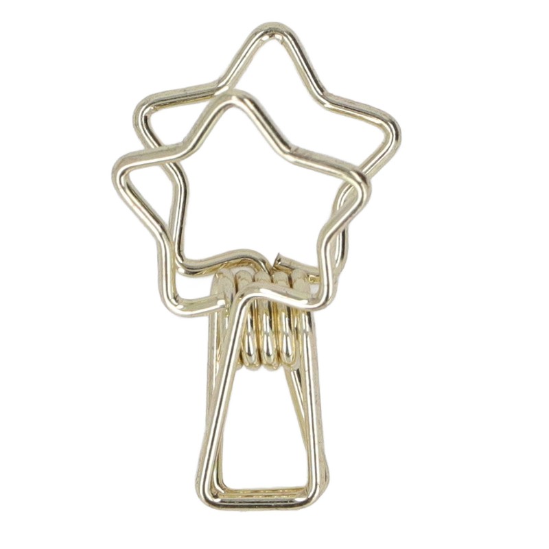 100Pcs Star Binder Clips Hollow Out Cartoon Style Strong Clamping