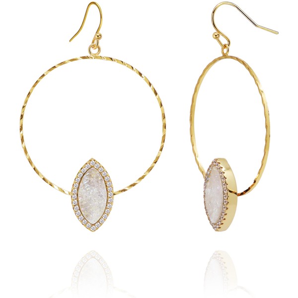 Ozel - Druzy Drop and Dangle Earrings for Women -