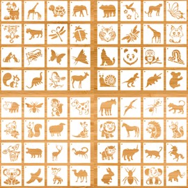 OOTSR 64 Pieces Animal Stencils Painting, Painting Stencil Set, Plastic Drawing Stencils, Reusable, Craft Drawing Template for Used for Painting Art Wall