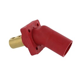 Leviton 16-Series Taper Nose, Male, Panel Receptacle, 45°, Cam-Type Connector, 16R27-UR, Red