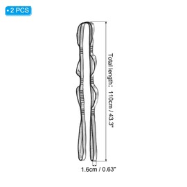 PATIKIL Daisy Chain Straps Set of 2 Strong Climbing Straps with 8 Loops Adjustable Nylon Chain Sling for Aerial Yoga Hammock Swing, Silver Tone