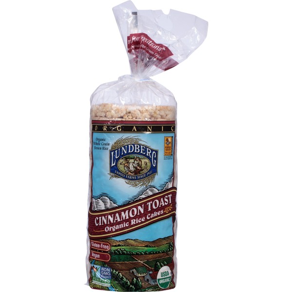 Lundberg Family Farms Organic Cinnamon Toast Rice Cake, 9.5-Ounce Units (Pack of 12)
