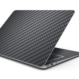 DesignSkinz Textured Black Carbon Fiber Full-Body Wrap Scratch Resistant Decal Skin-Kit Compatible with MacBook 15" Air M2 (A2941)