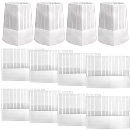 BIGNC 12 Pack Disposable 9" Paper Chef Tall Hat for Food Restaurants, Home Kitchen, School, Classes, Catering Equipment or Birthday Party White