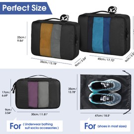 Packing Cubes Travel Organizer 7 Set Travel Packing Cube Waterproof Travel Packing Organizer in 4 Sizes with Laundry Bag for Travel Essentials Lightweight Luggage Organizer Bags for Carry on Suitcases