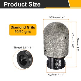 sourcing map Diamond Finger Shaped Milling Bit 35mm 2 Holes with 5/8"-11 Thread for Enlarging Shaping Milling Existing Holes on Marble Countertop