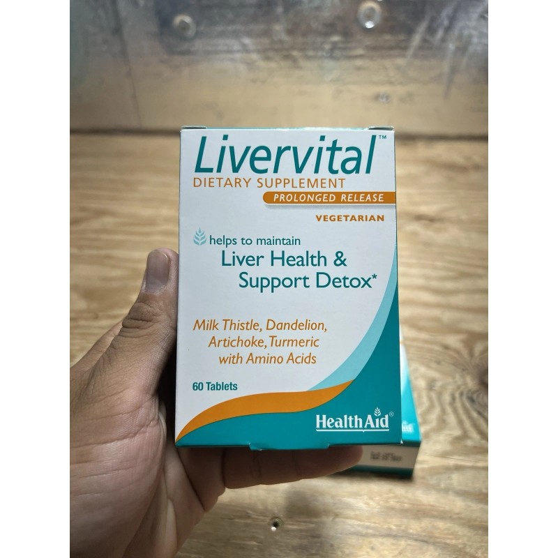 HealthAid LiverVital formulated natural detoxifying herbs 60 Tablets 2-PCK 03/27