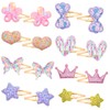 Gingbiss 8 Pairs/16 Pack Hair Clips for Girls, Flower/Star/Crown/Heart/Butterfly Shaped