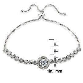 Hoops & Loops - Pulsera Ajustable de Plata de Ley con circonita cúbica