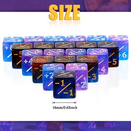 24 Pieces Dice Counters Token Dice D6 Gaming Dice Cube Loyalty Counter Magic Dice Compatible with Card Gaming Accessory, 2 Styles