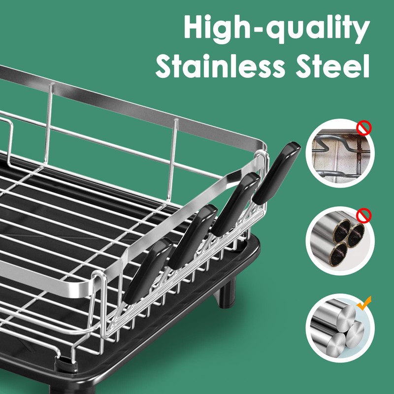 MOUKABAL Dish Drying Rack - Stainless Steel Dish Rack, Dish