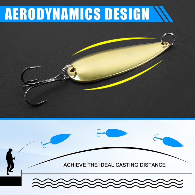 5pcs Fishing Spoon Lures Spinners Baits Hard Metal Jigs Spoon