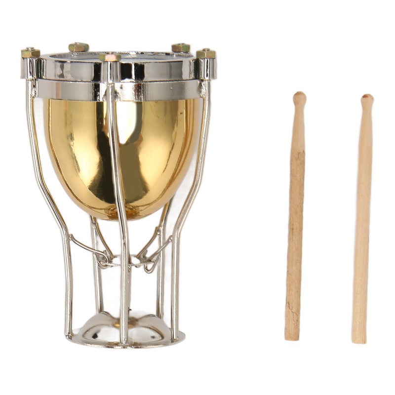 Miniature Timpani Model Decorative Exquisite Copper Timpani Ornament for Graduation