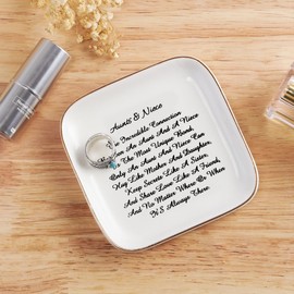PUDDING CABIN Aunt Gifts from Niece for Mother's Day, “Aunts & Niece” Trinket Dish Ring Holder Gifts for Aunt Mother's Day Aunts Birthday, Thanksgiving, Christmas, Aunt Niece Mother's Day Gifts