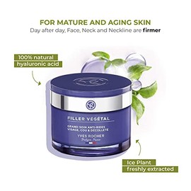 Yves Rocher Filler Vegetal Intense Envejecimiento y Cuidado de la Piel Madura - Cara, Cuello Tarro Escote, 75 ml