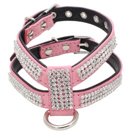 Newtensina Fashion Dog Harness with Diamonds Cute Girl Bling Small Dog Harness