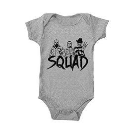 Squad - Horror Movie Icons Parody Bodysuit (Light Gray, 18 Months)