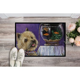 Caroline's Treasures PPP3252JMAT Cairn Terrier Gone Fishing Doormat 24x36 Front Door Mat Indoor Outdoor Rugs for Entryway, Non Slip Washable Low Pile, 24H X 36W