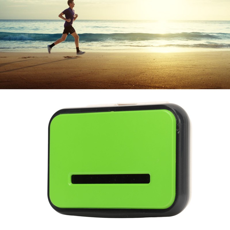 Walking Pedometer Green Solar Battery Powered Distance Calorie Counter Electronic