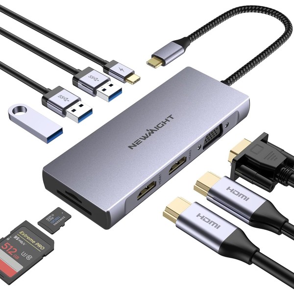 2 HDMI Docking Station HDMI Dual Display USB C Hub