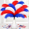 XunYee 36 Pcs Red Blue White Ostrich Feathers Large 10-16