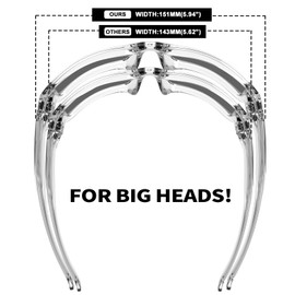 MAXJULI Polarized Wrap Around Sports Sunglasses for Big Heads Men Women UV400 Protection Sun Glasses (Transparent/Grey)