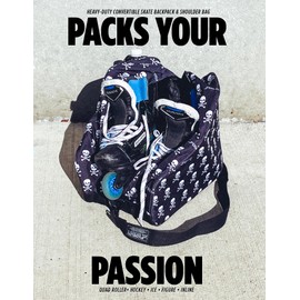 Fydelity Tie Dye Roller Skates Bags For Women Quad Roller Skates Bag or Roller Skate Bags for Girls; Use as Ice Skating Bag, Roller Skating, Inline or Ice Skate Bags w/Water Bottle Bag