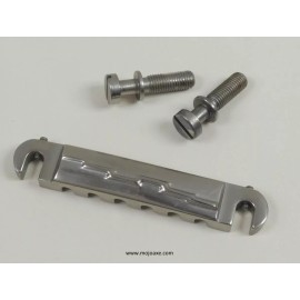 MojoAxe LEFT HAND Lightning Bolt Wraparound Bridge,  lightweight, AGED NICKEL, MojoAxe