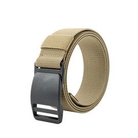 SWAUSWAUK Men's Work Belt - Tactical Belt, Stretch Belt, Men's Fabric Belt, Metal-Free, Stretchy and with Quick Release, beige