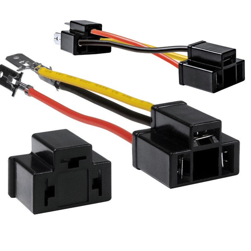 2pcs H4 Headlight Socket Converter Head Light Wiring Harness Adapter