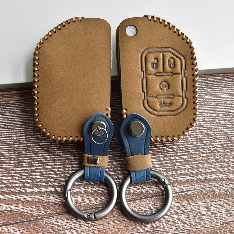 SANRILY 4-Button Flip Key Fob Case for Jeep Wrangler Gladiator